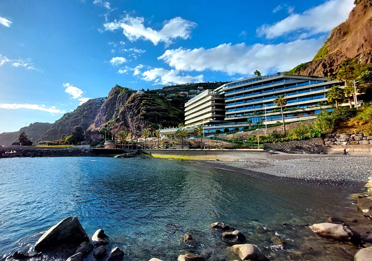 Typical pebble beach in Madeira