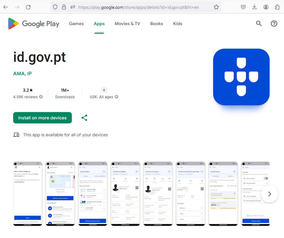 ID.gov.pt App in Google Play Store