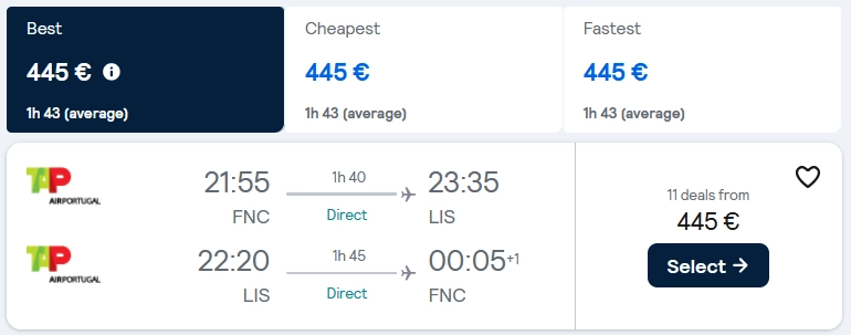 FNC - LIS - FNC with Tap Air Portugal in May