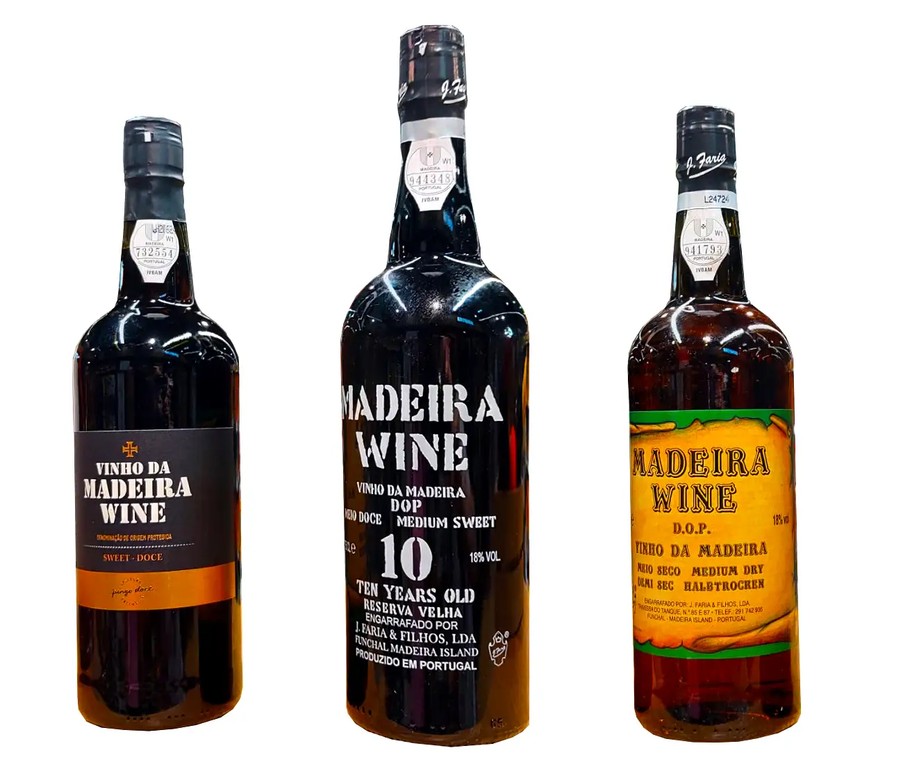 Madeira Wine bottles